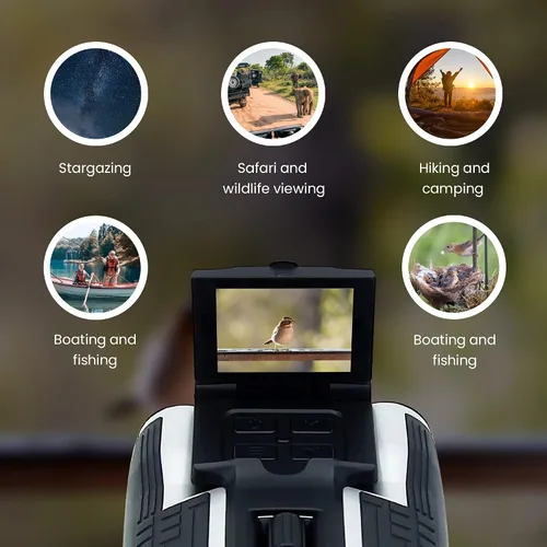 Miniatura 3 de thunderb Binoculares digitales con cámara y grabación de video de 12 x 32 pulgadas, videocámara para cámaras de observación de aves, binoculares