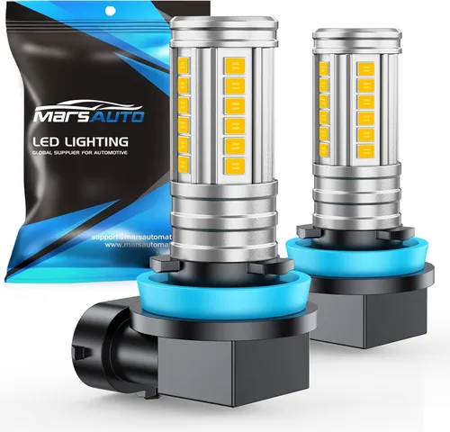 Miniatura 10 de Marsauto Bombilla LED de señal de giro, 3157 LED ámbar para reemplazo de luz de señal de giro delantera/trasera, con espejo convexo a reflector