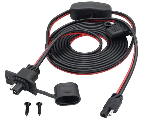 Miniatura 9 de SAE a SAE - Cable de puerto de pared lateral de toma de corriente solar, 12 AWG resistente a la intemperie, SAE de conexión rápida, montaje en panel