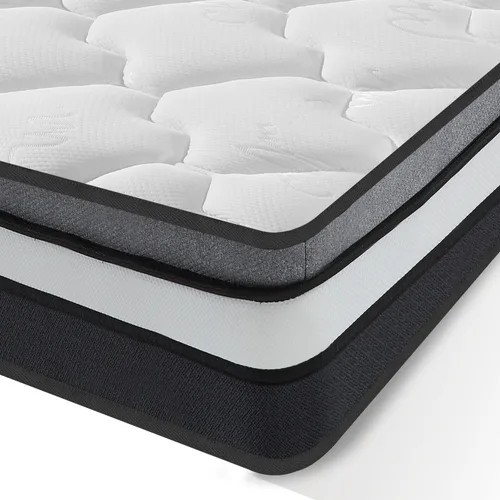 Miniatura 48 de Colchón tamaño individual de 10 pulgadas en una caja, espuma viscoelástica híbrida y resortes embolsados, 7 zonas para dormir de espalda y de lado