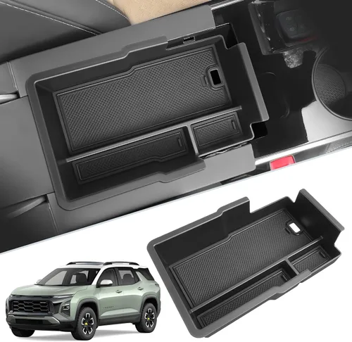 Miniatura 20 de SKTU para 2022 2023 Chevrolet Bolt EUV EV Organizador de consola central inserto de ABS negro, bandeja de materiales, reposabrazos, caja de 2022