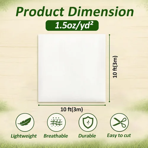 Miniatura 3 de Gardzen Cubiertas para plantas de 1.5 onzas, protección contra la congelación, cubiertas flotantes reutilizables de 10 x 10 pies, mantas más gruesas