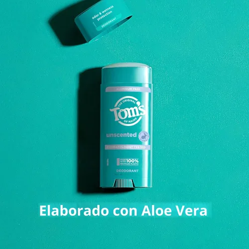 Miniatura 7 de Tom's of Maine Desodorante natural sin perfume sin aluminio para mujeres y hombres, se pone transparente, protección contra olores y humedad