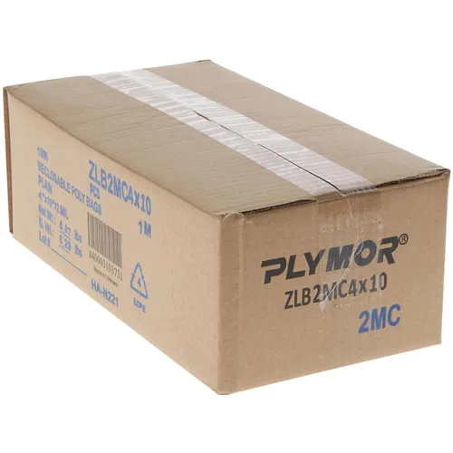 Miniatura 3 de Plymor 4 x 10 pulgadas (caja de 1000), bolsas de plástico con cierre de cremallera de 2 mil