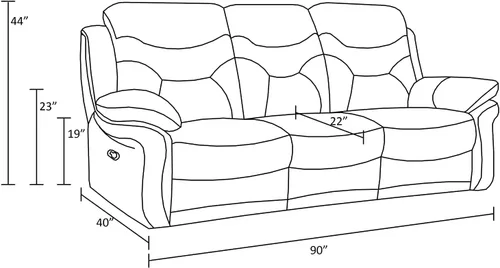 Miniatura 3 de Blackjack Furniture Andrews - Sofá reclinable de cuero tapizado con cabeza de clavos tradicional tapizada con tapizado y ribeteado, sofá biplaza