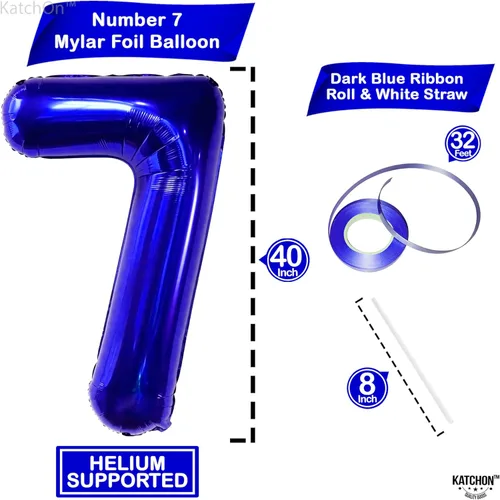 Miniatura 664 de KatchOn, Globo grande azul número 2 de 40 pulgadas Decoraciones de cumpleaños de Baby Shark para niño de 2 años Globo azul número 2 Globo