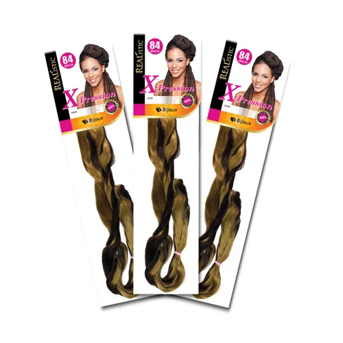 Miniatura 16 de Realistic Trenza original X-Pression 84 pulgadas 100% Kanekalon (paquete de 3, 1) M-61XPRES84