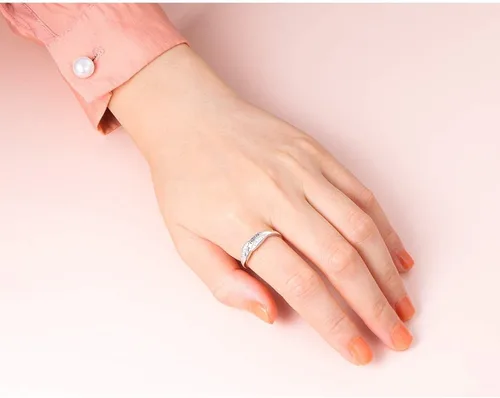 Miniatura 3 de Anillo de plata de ley 925 con circonita cúbica, regalo de cumpleaños para mujeres, adolescentes, niñas, tamaño 5 - 10, Metal, circonita