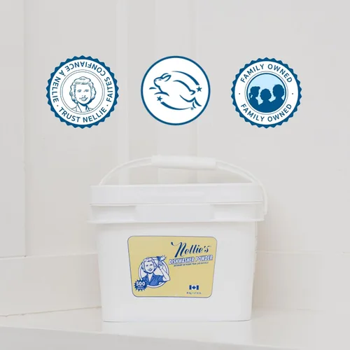 Miniatura 8 de Polvo para Lavavajillas Nellie's – Cubo a Granel de 500 Cucharadas – Fórmula a Base de Plantas – Libre de Fosfatos, Seguro para Fosas Sépticas