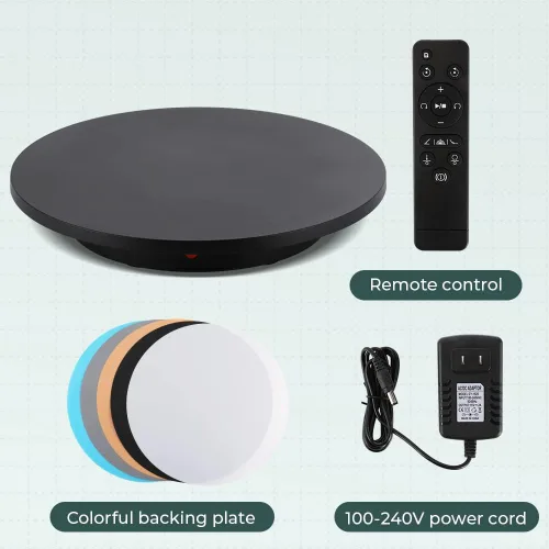 Miniatura 8 de Tocadiscos grandes para fotografía de 24 pulgadas/330 libras con control remoto Motorized Rotating Display Stand 360 Degree Electric Turntable