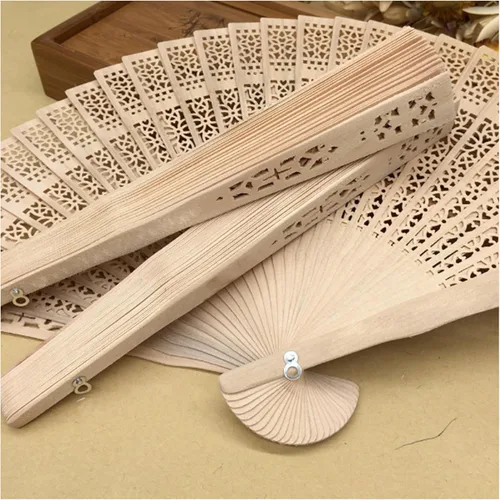 Miniatura 3 de Abanico de madera de sándalo personalizado a granel para recuerdos de boda, abanicos de madera grabados para novia, despedida de soltero, ventilador