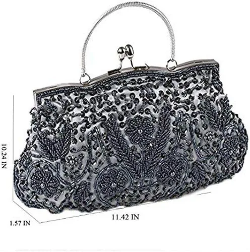 Miniatura 4 de Gets Noble - Bolso de noche con lentejuelas y cuentas para mujer