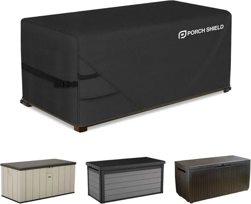 Miniatura 7 de Porch Shield - Caja de almacenamiento para cubierta de terraza - Cubierta impermeable al aire libre 600D para caja de 73 galones, resistente a