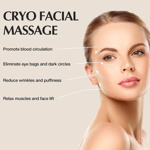 Miniatura 4 de Gua Sha Cryo Sticks 2 en 1, herramientas para el cuidado facial de la piel para mujeres, masaje facial y de ojos, suministros esteticistas de acero