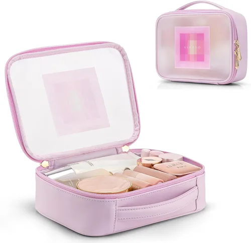 Miniatura 14 de Vlando - Bolsa de maquillaje de viaje, organizador de bolsa de maquillaje, ideas de regalo para mujeres y niñas, bolsa de almacenamiento