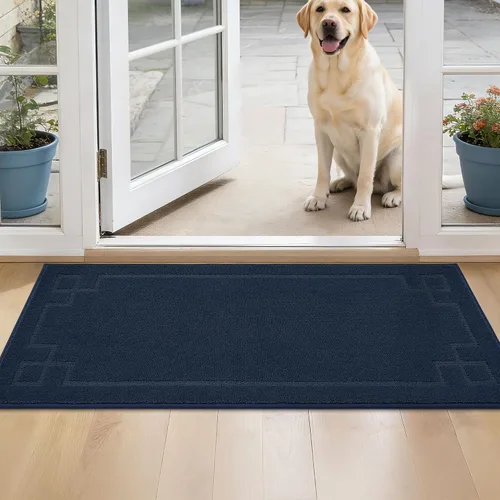 Miniatura 32 de BEQHAUSE Alfombra de Puerta 81 x 122 cm, Alfombras Antideslizantes para Interior Alfombras de Entrada Lavables de Perfil Bajo y Absorbentes, Marrón