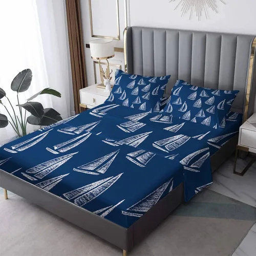 Miniatura 10 de NOGAWA Anchor Sheets - Juego de sábanas y fundas de almohada de tamaño individual, color blanco náutico, sábanas y fundas de almohada estampadas