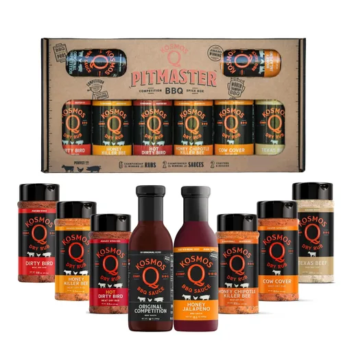 Miniatura 5 de Kosmos Q BBQ Box, Original Competition Barbecue Sauce Plus Dirty Bird & Honey KB Dry Rubs, Gift Set for Smoking & Grilling Chicken, Ribs, Pulled
