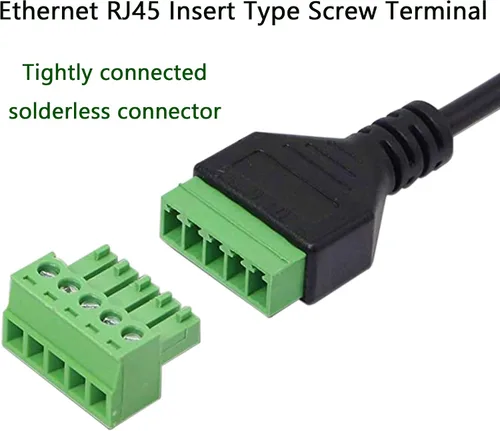Miniatura 4 de XMSJSIY RJ45 8P8C hembra a adaptador de terminal de tornillo de 8 pines, extensor Ethernet Cat5/6/7, extensión de señal de red CCTV DVR Hembra a
