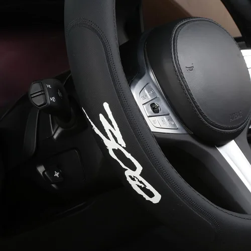 Miniatura 2 de Funda de cuero de microfibra para volante de 15 pulgadas, transpirable, compatible con Chrysler 300 300C/S, accesorios de automóvil