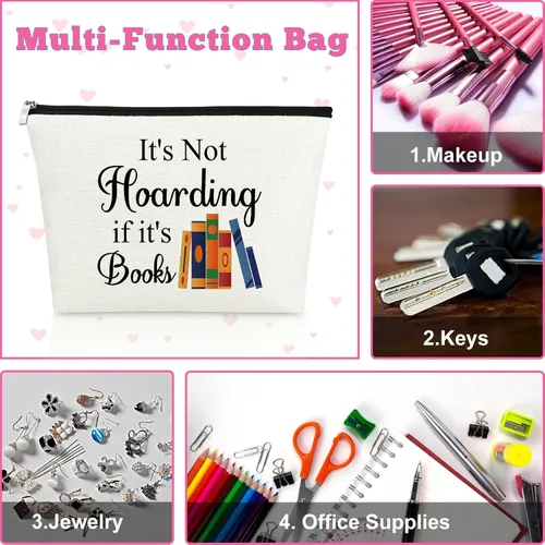 Miniatura 7 de Mxrymvu Regalos para amantes de los libros, regalos para bibliófilos, bolsa de maquillaje, libro de lectura, club, regalo para mujeres, bolsa