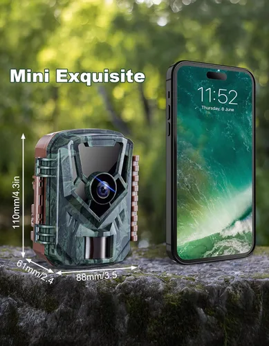 Miniatura 3 de KJK Cámara de sendero, 36MP 2.7K Mini cámara de juego con visión nocturna activada por movimiento, impermeable, cámara de vida silvestre gran