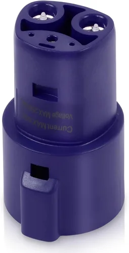Auto Dynasty SAE J1772 Adaptador de carga de enchufe a Tesla de 60 A / 250 V CA, compatible con Tesla Model 3/S/X/Y, azul texturizado mate