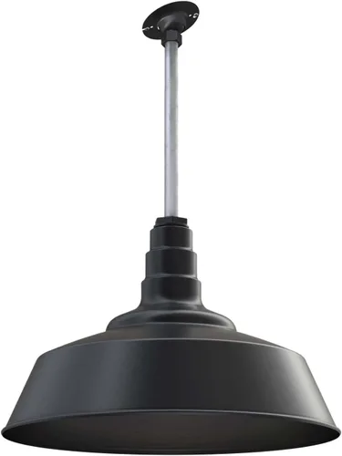 Miniatura 33 de Steel Lighting Co. Manhattan Warehouse Light Lámpara colgante montada en el techo Cúpula de 20 pulgadas Montaje al ras Luz de granero