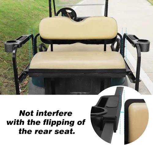 Miniatura 5 de Roykaw Reposabrazos de carrito de golf con soporte para tazas/reposabrazos de asiento trasero apto para EZGO/Club Car/Yamaha y la mayoría