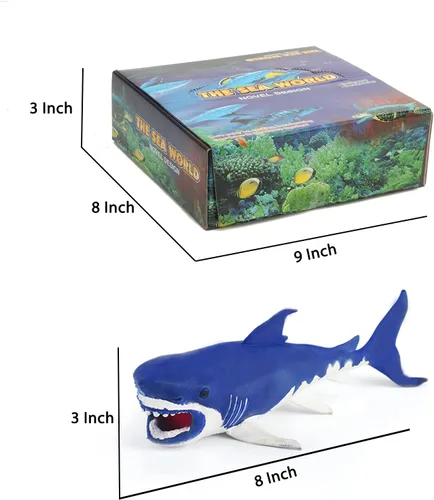 Miniatura 5 de Paquete de 10 juguetes de tiburón, 8 pulgadas, suaves y elásticos, juego de tiburón realista, juguetes flotantes para tina y recuerdos de fiesta