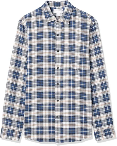 Miniatura 48 de Amazon Essentials Camisas de franela de manga larga para hombre, corte ajustado, a cuadros con botones