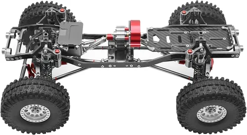 Miniatura 5 de 1/10 RC Crawler Viga de fibra de carbono de 0.157 in CNC de metal chasis de coche Kit de cuerpo piezas para Axial SCX10 II Rock Off Road Truck Dorado