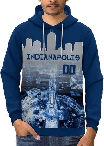 Miniatura 128 de Custom Football Hoodies City Night Skyline Personalized Sweatshirt Name Number Fan Gift Pullover for Men Women Youth