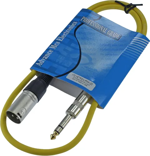Miniatura 10 de Cable Patch de Audio Pro XLR macho TRS de 1/4 pulgadas a 3 pines equilibrado y blindado (3 pies de largo, azul)