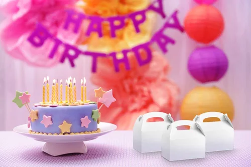 Miniatura 5 de ValBox Paquete de 30 cajas de regalo de papel blanco a dos aguas, caja de regalo para fiestas de cumpleaños de niños, boda, baby shower, 6.2 x 3.5 x