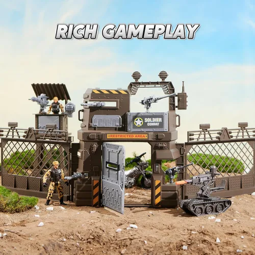 Miniatura 5 de JOYIN Juego de juguetes militares, juguetes militares para niños, incluyendo helicóptero con luz realista, sonido y mango, camiones Bruder, barco