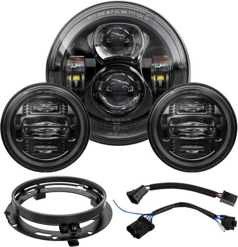 Miniatura 8 de Faro delantero LED de 7 pulgadas para motocicleta de haz alto y bajo para Touring Street Glide Road King Fatboy Heritage Softail Switchback Electra