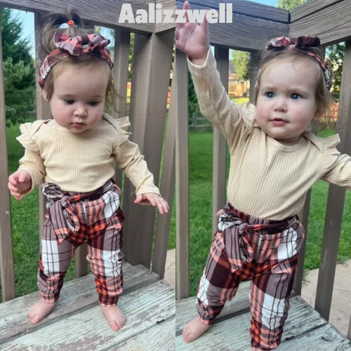 Miniatura 181 de Aalizzwell Conjunto de mameluco acanalado para bebé recién nacido prematuro para otoño e invierno