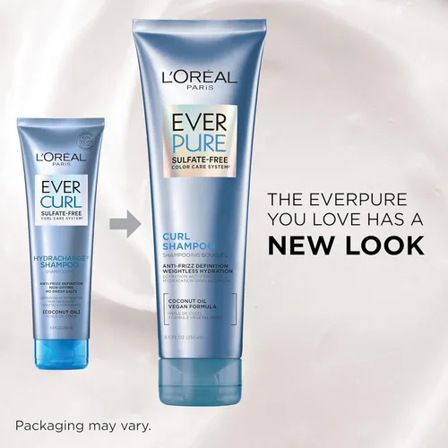 Miniatura 3 de L'Oreal Paris - Shampoo L'Oréal Paris EverCurl Hydracharge sin sulfato, con aceite de coco, 250 ml -, Acondicionador - 1 unidad