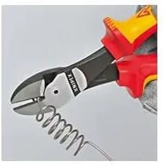 Miniatura 7 de KNIPEX Herramientas - Cortadores diagonales de alto apalancamiento, aislamiento de 1000 V (7408200SBA), 8 pulgadas, rojo