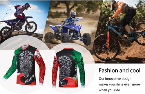 Miniatura 4 de Camiseta de ciclismo de montaña para hombre, manga larga, MTB Off-Road México, camisetas de descenso y motocross
