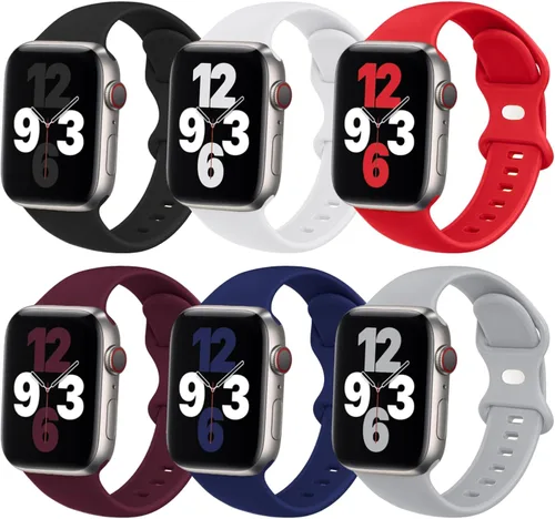 Miniatura 15 de Paquete de 6 correas deportivas compatibles con Apple Watch Band de 1.496 in 1.575 in 1.614 in 1.654 in 1.732 in 1.772 in 1.811 in 1.929 in
