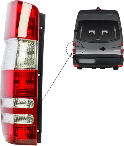 Miniatura 4 de Luz trasera Tai del lado derecho del pasajero sin circuito Fit Dodge Freightliner Mercedes Sprinter 2007-2014 Lado del pasajero (RH)