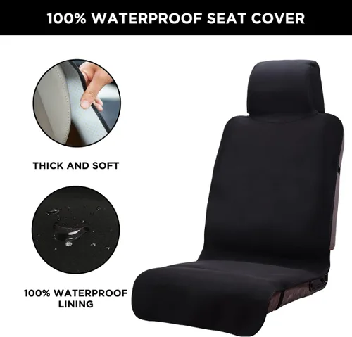 Miniatura 2 de Funda de asiento impermeable, protector de asiento de automóvil mejorado contra el sudor, perfecto para asiento universal antideslizante de Negro