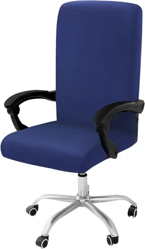 Miniatura 11 de Smiry - Fundas elásticas impresas para silla de oficina de computadora, fundas para sillas giratorias universales de escritorio, extraíbles, Negro