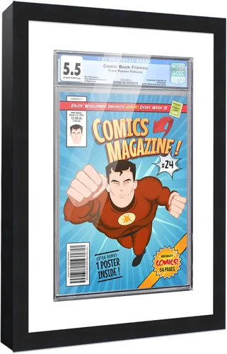 Miniatura 11 de Marco de cómic con paspartú para 8 CGC, CBCS o PGX Graded Comics - Marco de cómic blanco para cómics de 8.125 x 13 pulgadas Marco blanco