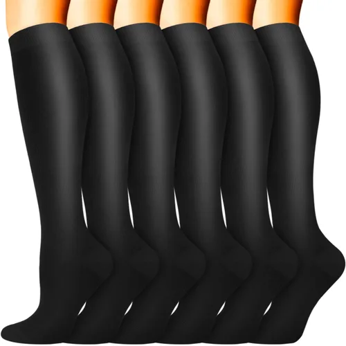 Miniatura 59 de Sooverki - Calcetines de compresión de cobre para circulación, para mujeres y hombres, 6 pares, para correr, atletismo, medicina, enfermería, viajes