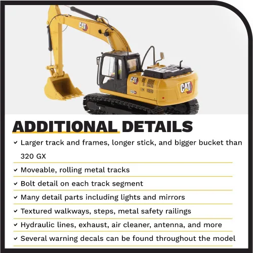 Miniatura 5 de 1:50 Caterpillar 323 GX Excavadora hidráulica - Serie High Line por Diecast Masters