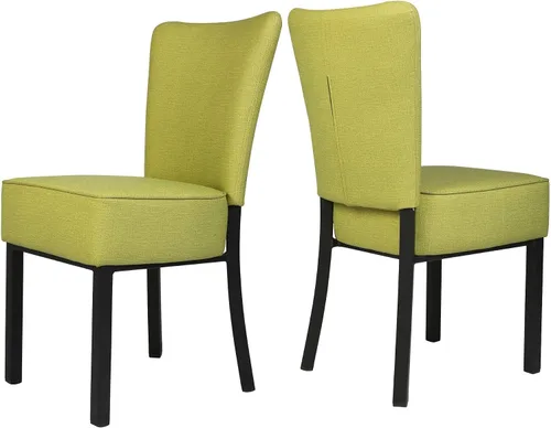 LUCKYERMORE Juego de 2 sillas de comedor tapizadas, sillas de comedor de cocina sin brazos, silla Parsons con respaldo alto de piel sintética y