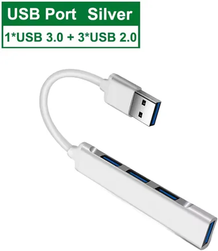 Miniatura 7 de Hub USB 3.0, 4 puertos USB Hub USB Splitter con 1 Tipo-C 1 USB3.0 y 2 USB2.0, expansor USB para laptop, cámara, teclado, uso de oficina de mouse
